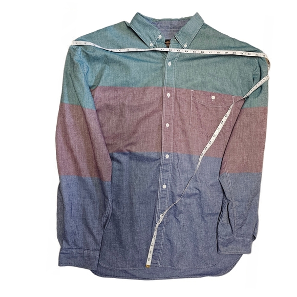 Eddie Bauer Color Block Shirt Blue Green Red Mens Outdoors 100% Cotton XXLT - Picture 8 of 14